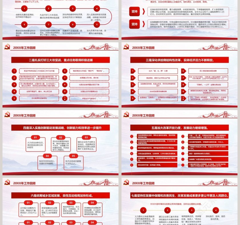 2019政府工作报告+D54解读ppt模板第3张