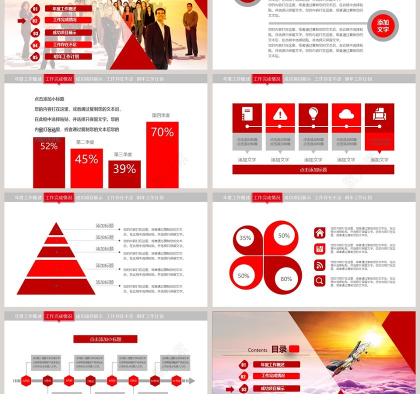 飞机航空工作总结汇报PPT模板第3张