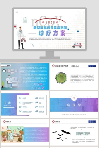 新型冠状病毒感染病例诊疗方案防控知识宣传武汉肺炎疫情PPT