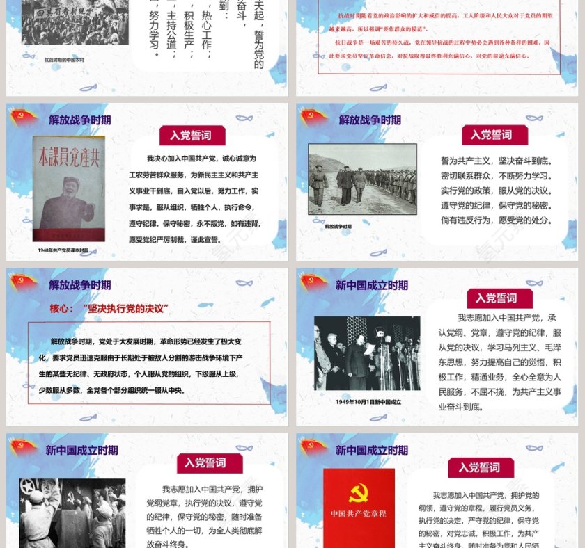 中国共产党入党誓词的历史沿革入党培训PPT第3张