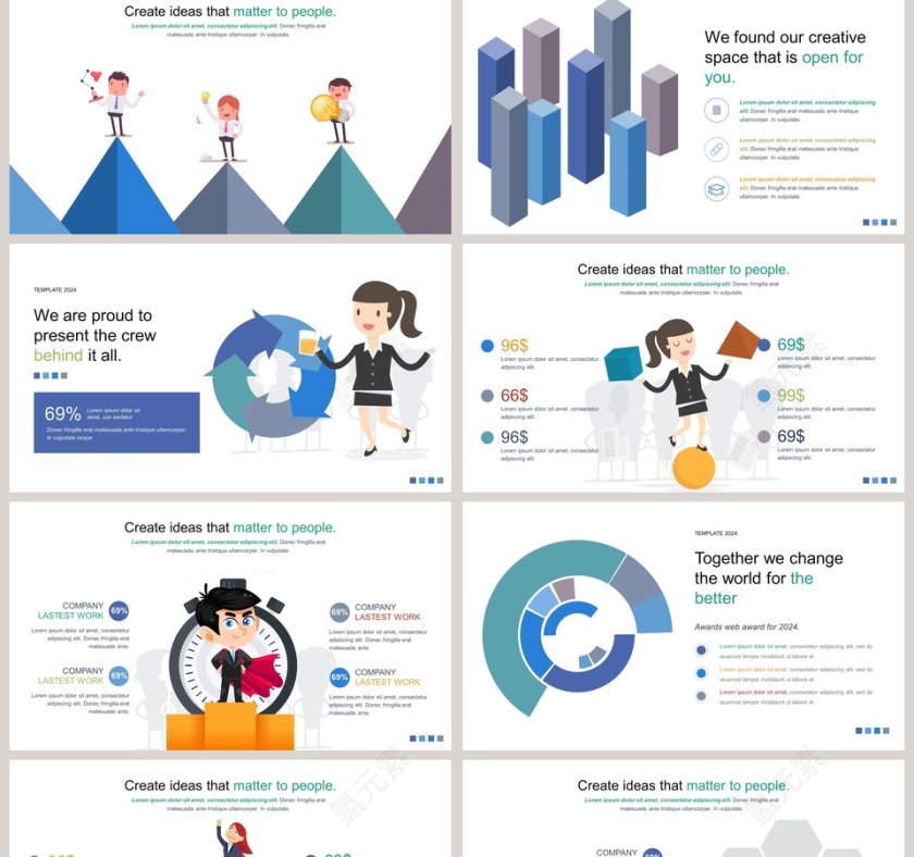 商务团队可视化图表集第2张