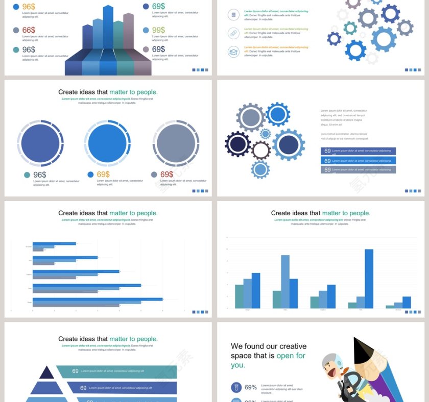 商务团队可视化图表集第6张
