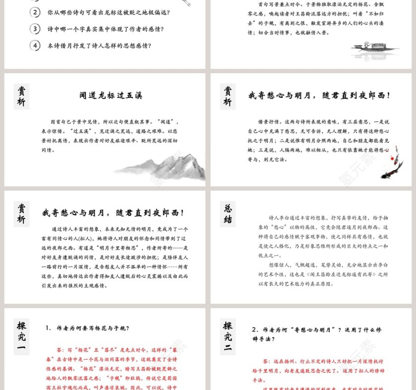 初中语文课件PPT《闻王昌龄左迁龙标遥有此寄 》   第3张