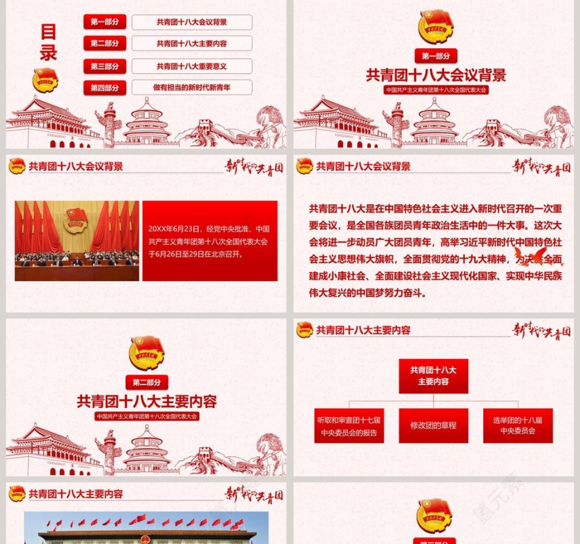 新时代中国共产主义青年团全国代表大会PPT第2张