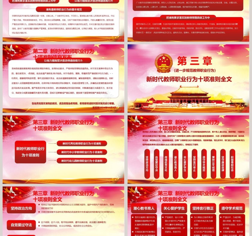 新时代教师职业行为十项准则ppt第3张