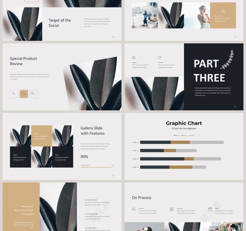 欧式小清新商务工作通用ppt第3张