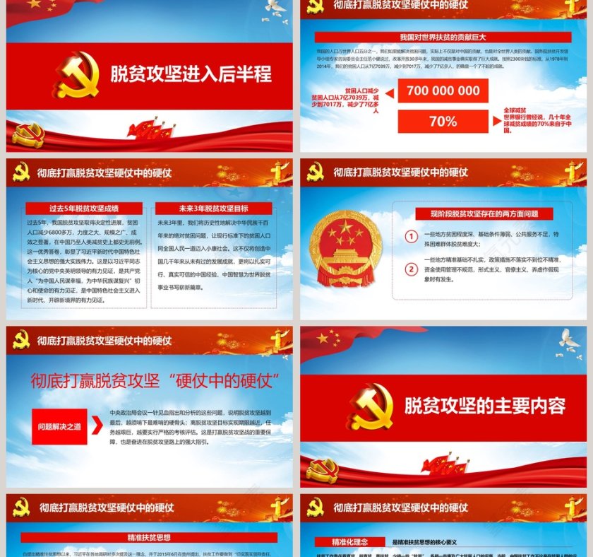 坚决打赢脱贫攻坚战PPT 第2张