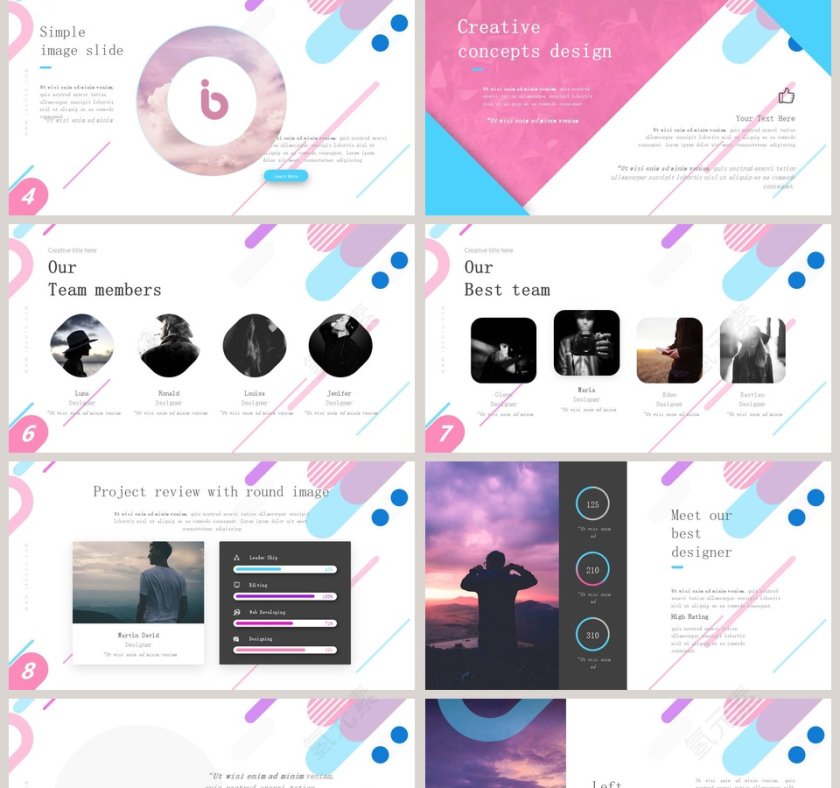 渐变网页流彩广告设计PPT模板第2张