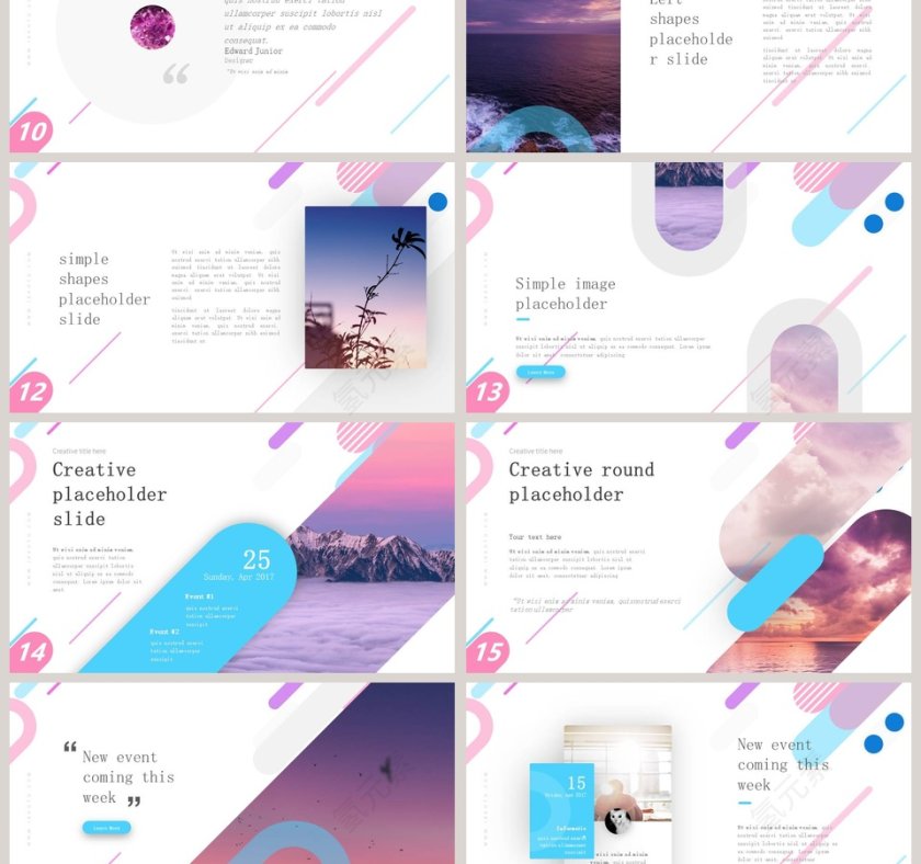 渐变网页流彩广告设计PPT模板第3张