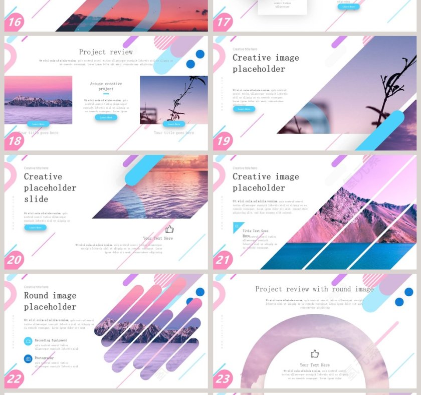 渐变网页流彩广告设计PPT模板第4张