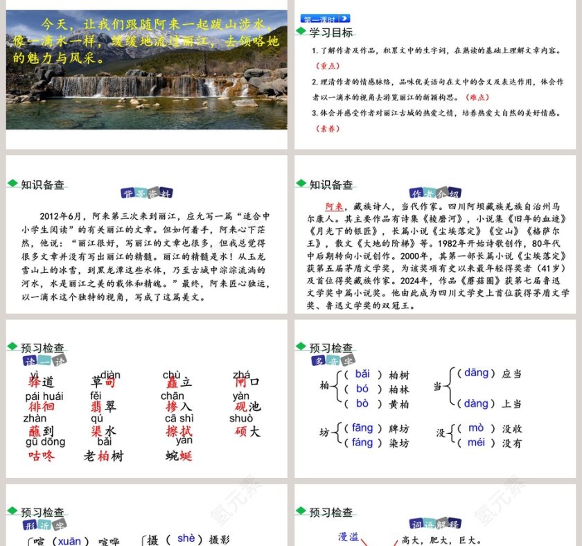 八年级语文下册一滴水经过丽江语文课件PPT第2张