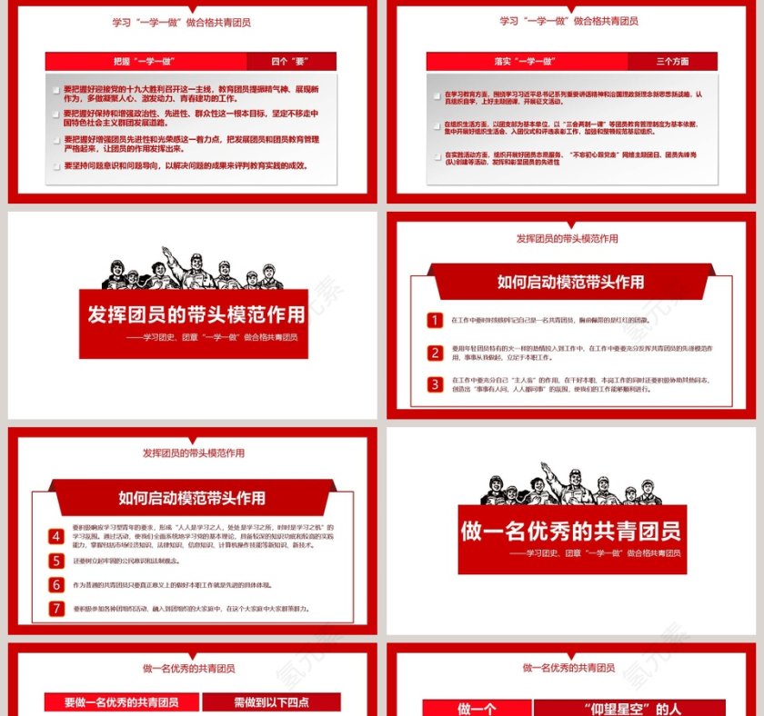 做合格共青团员培训教育党史党课课件PPT模板第5张