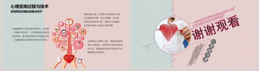 粉蓝色心理咨询PPT模板第5张