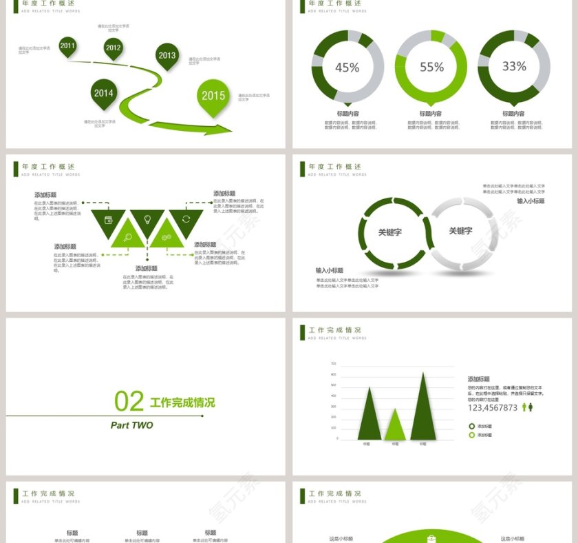 2018绿色环保能源通讯PPT模板环保PPT第2张
