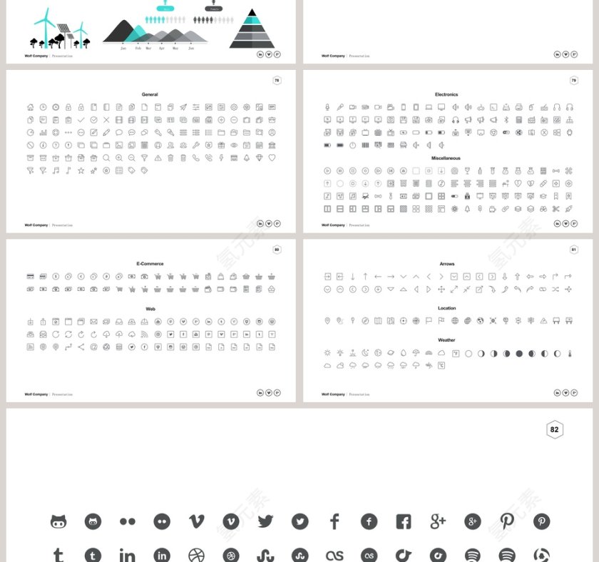 全动态简约简单大气黑白色欧美极简PPT第13张