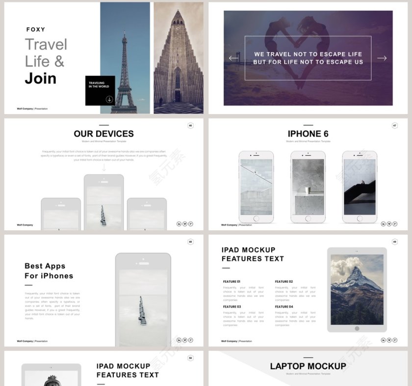 全动态简约简单大气黑白色欧美极简PPT第8张