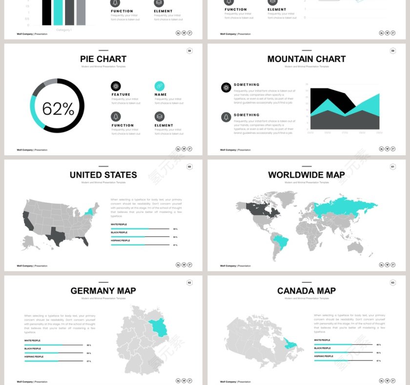 全动态简约简单大气黑白色欧美极简PPT第10张