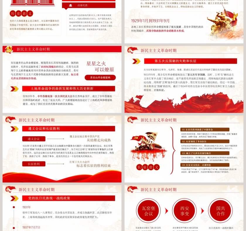 建党伟业建党100周年专题党课PPT模板第6张