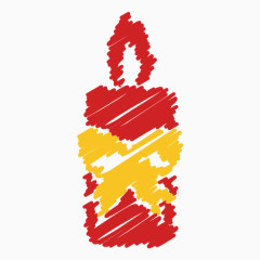 生日快乐蜡烛庆典圣诞节火光乱涂圣诞节的手绘涂鸦的图标