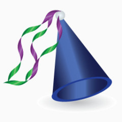 蓝色的生日帽图标