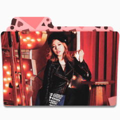 粉色美女文件夹图标下载