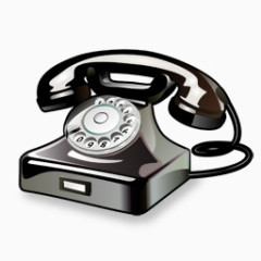 黑色的老式电话机图标