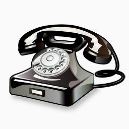 黑色的老式电话机图标