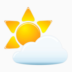 晴转少云天气图标