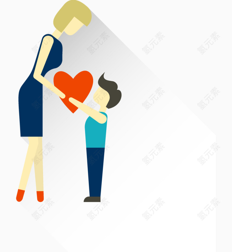 扁平化母亲节卡通图案