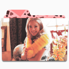 粉色美女文件夹图标下载