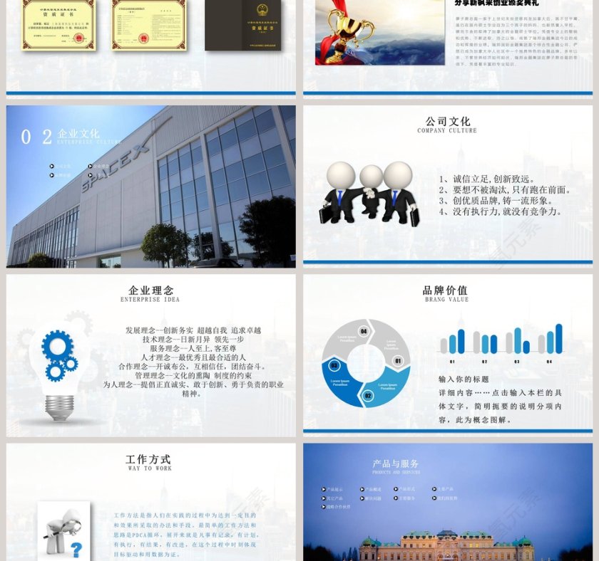 企业简介简约工作报告ppt模板第3张