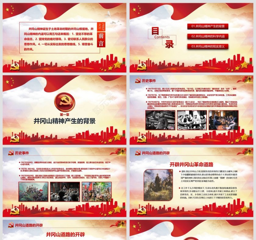 弘扬井冈山精神坚定理想信念党课PPT课件第2张