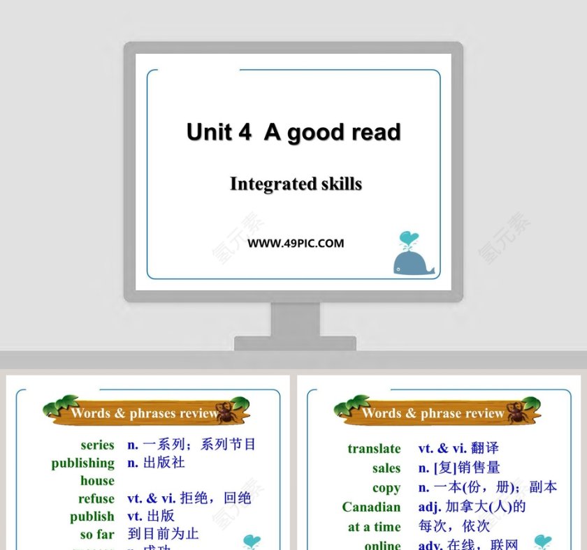 Unit 4  A good read-Integrated skills教学ppt课件第1张