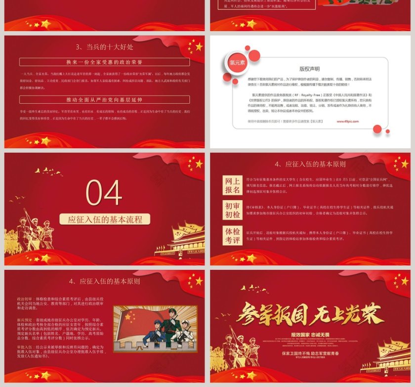 参军报国无上光荣坚定理想信念永远对党忠诚党建PPT模板第4张
