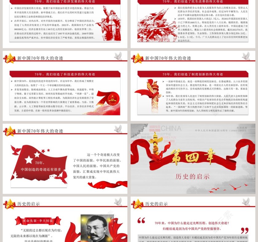 建国70周年学新中国《国史》主题教育PPT模板第9张