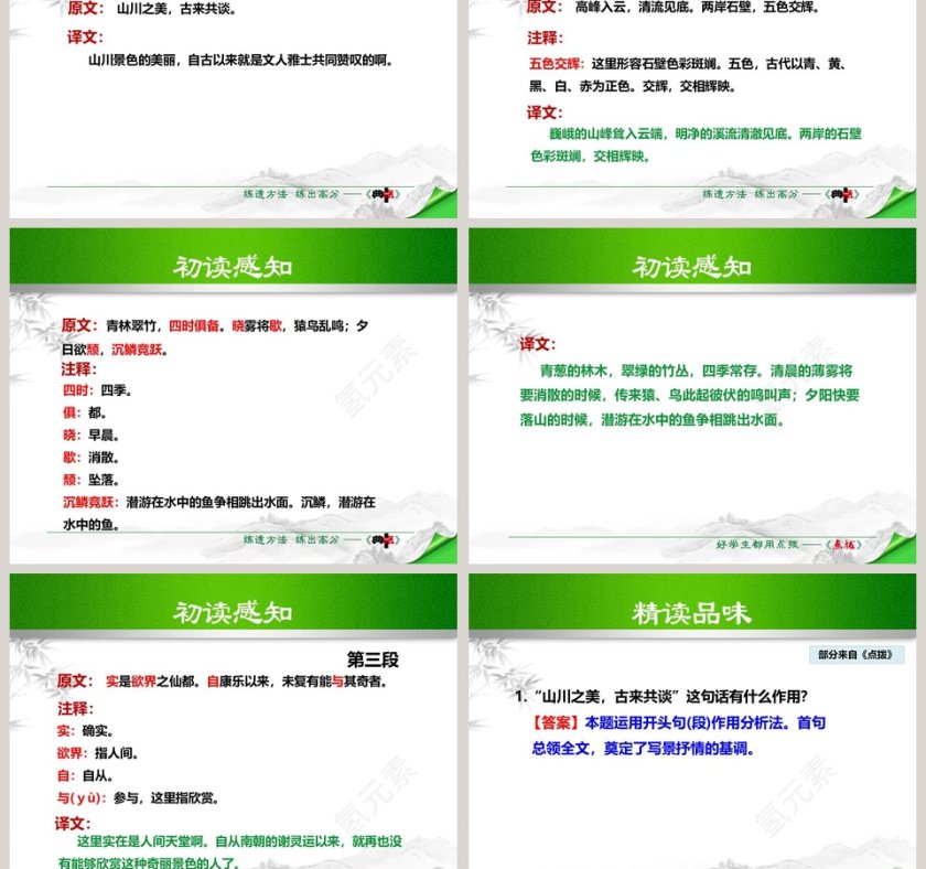 课文解析答谢中书书语文课件PPT第5张