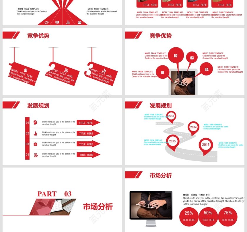 红色简约大气完整框架商业计划书第4张
