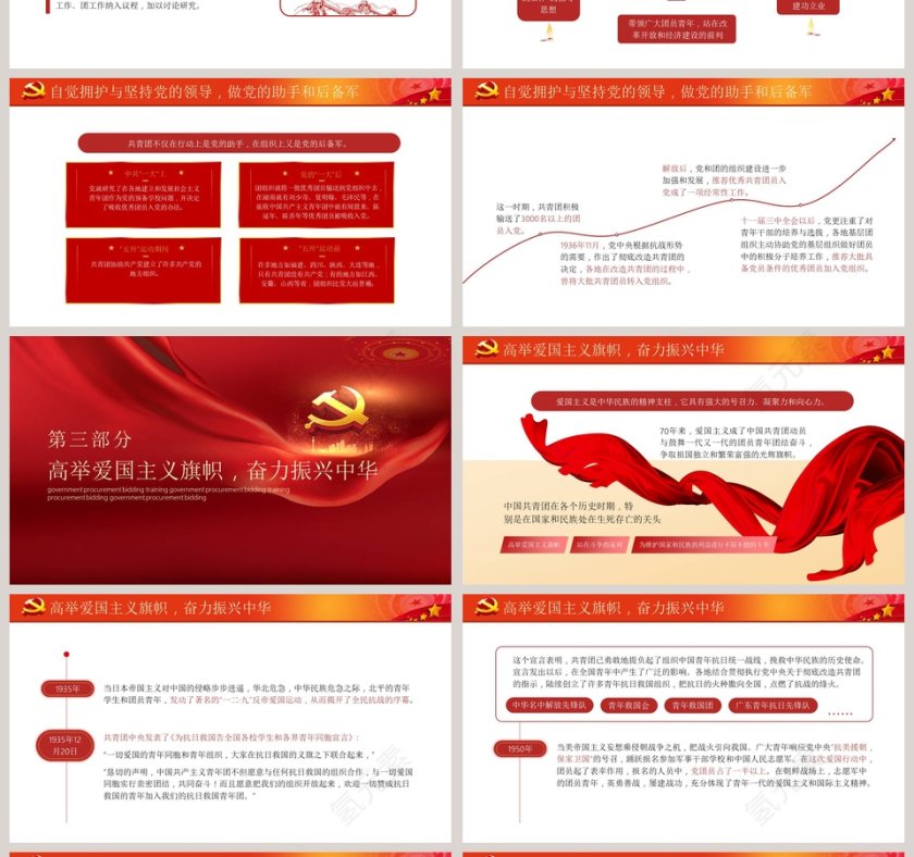 共青团的优良传统与作风中国风党政党课通用PPT模板第4张