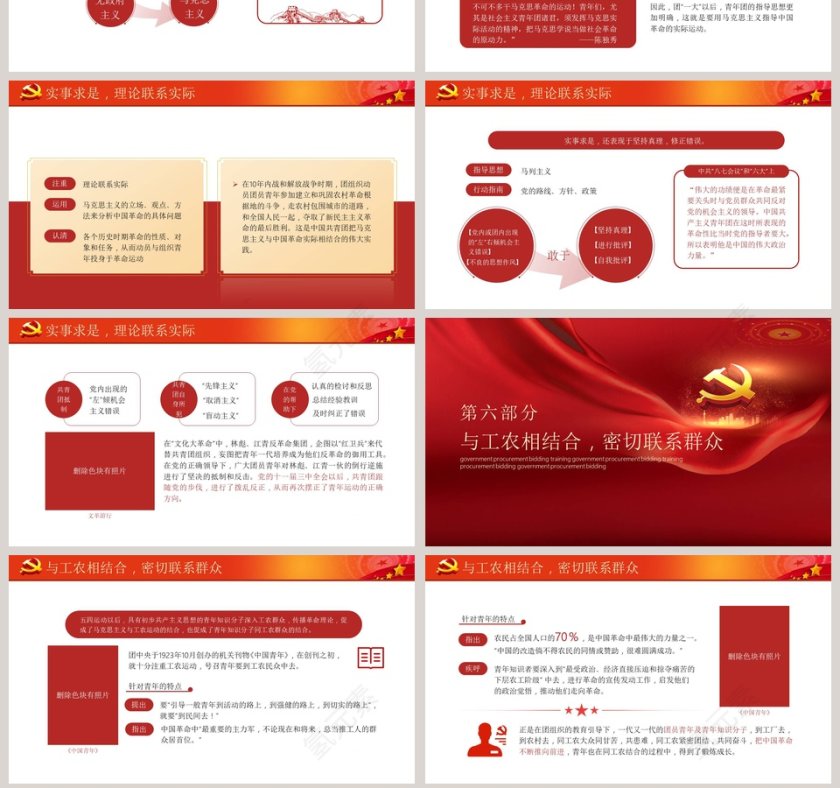 共青团的优良传统与作风中国风党政党课通用PPT模板第7张