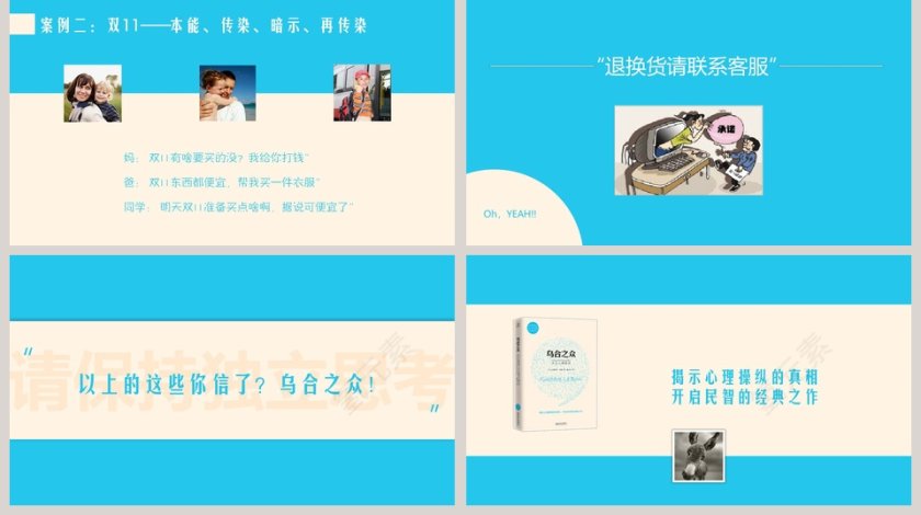 蓝色清新乌合之众教育培训PPT第5张