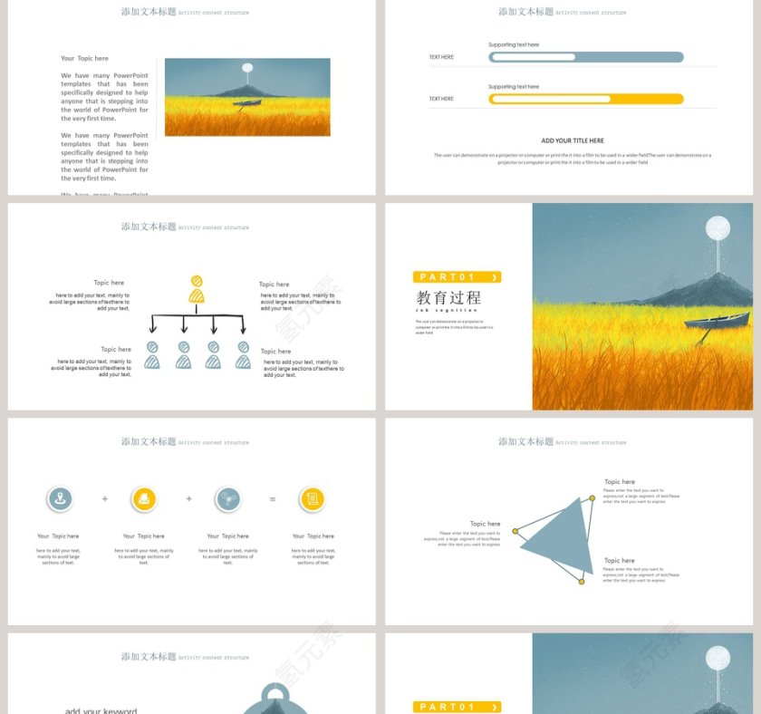 黄色小麦教育教学说课PPT模板第2张