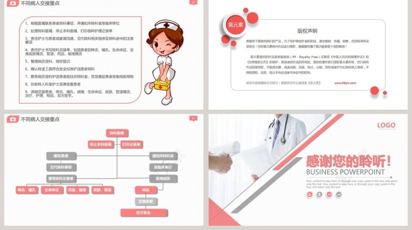 小清新风格护理交接班制PPT模板第5张