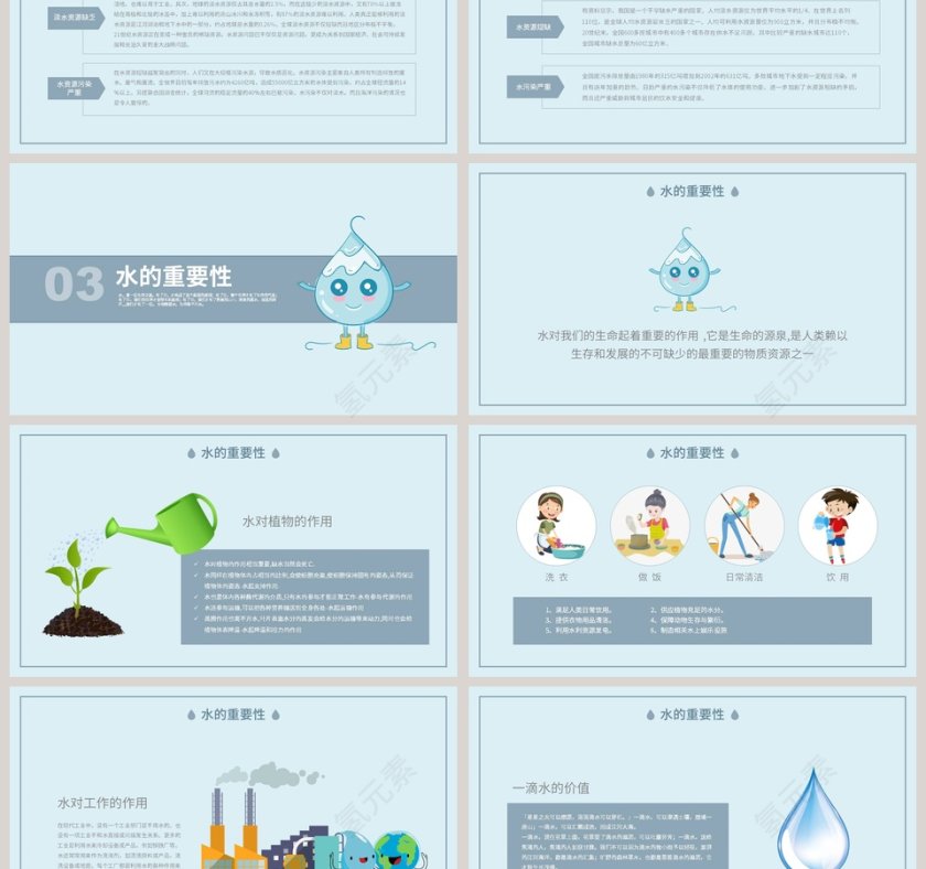 世界水日宣传策划PPT模板第3张