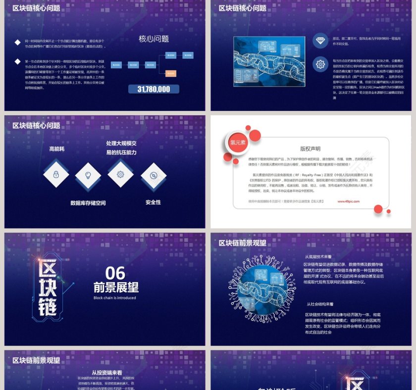 科技风区块链简介PPT模板第5张