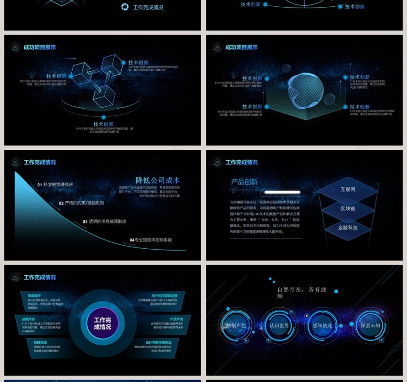 科技年度工作总结PPT模板第4张