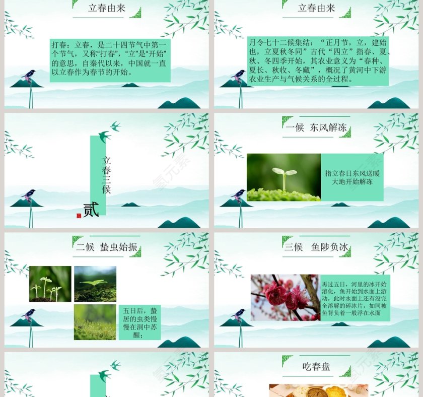 绿色简约立春传统节气介绍PPT第2张