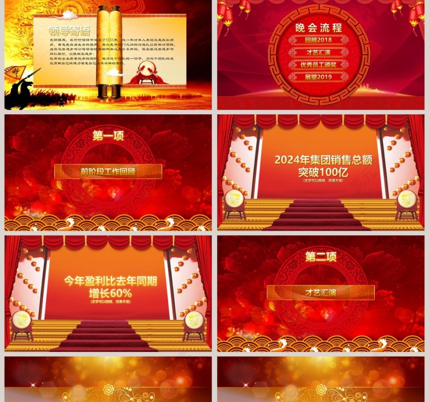 迎战2019公司猪年颁奖晚会PPT第2张