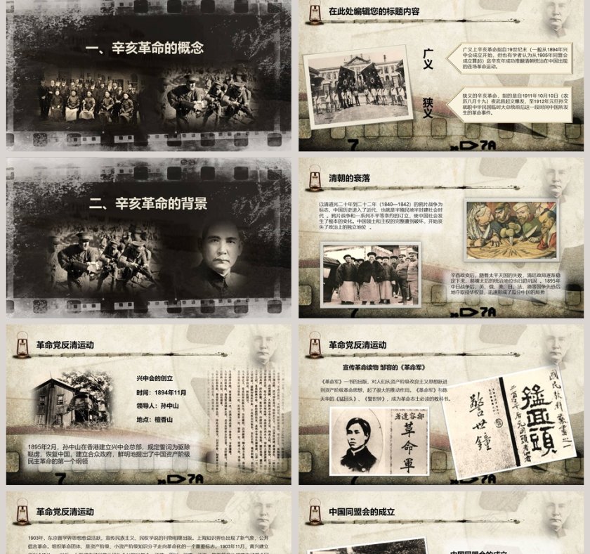历史课件辛亥革命PPT模板第2张