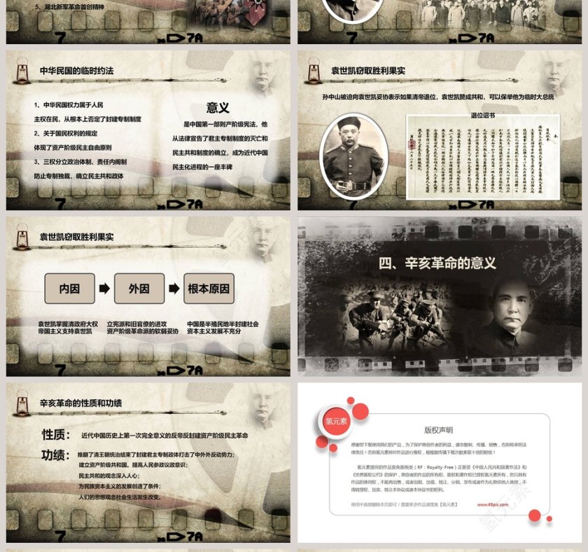 历史课件辛亥革命PPT模板第4张