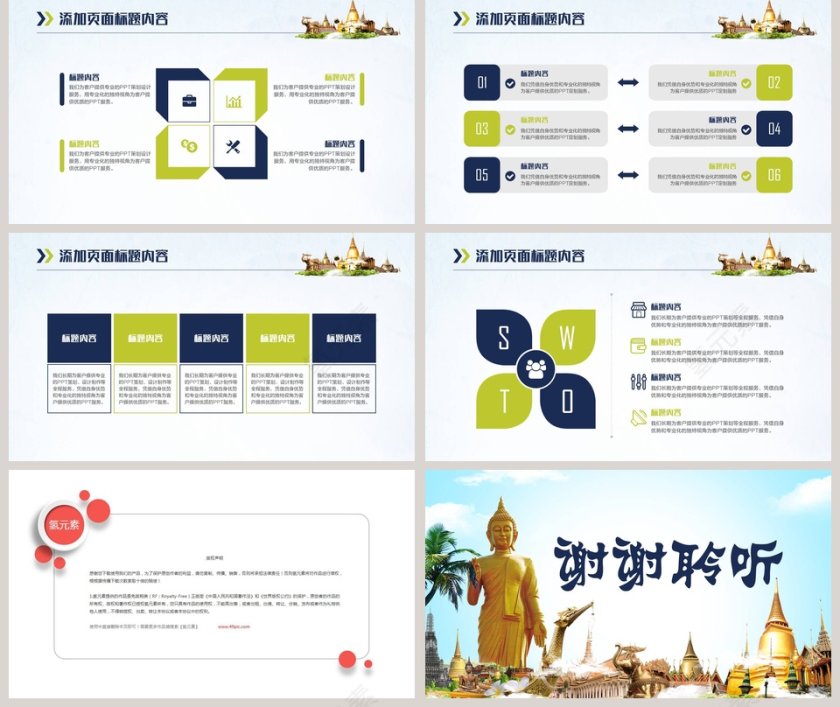 泰国旅游文化通用PPT模板旅游策划PPT第5张